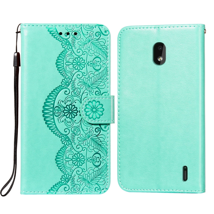 For Nokia 2.2 Flower Vine Embossing Pattern Horizontal Flip Leather Case with Card Slot & Holder & Wallet & Lanyard