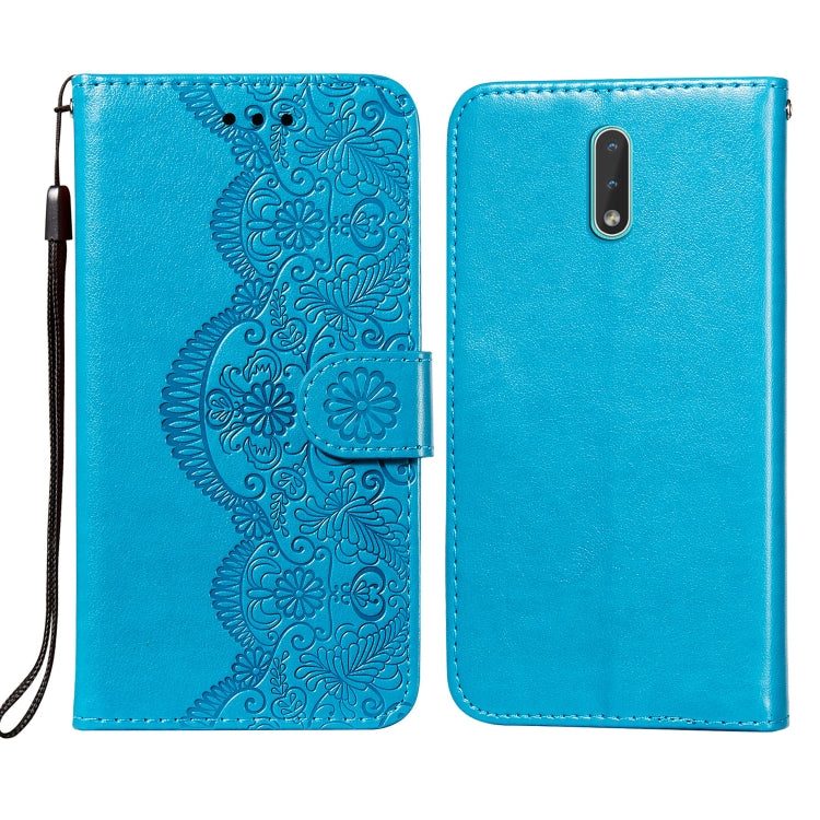 For Nokia 2.3 Flower Vine Embossing Pattern Horizontal Flip Leather Case with Card Slot & Holder & Wallet & Lanyard