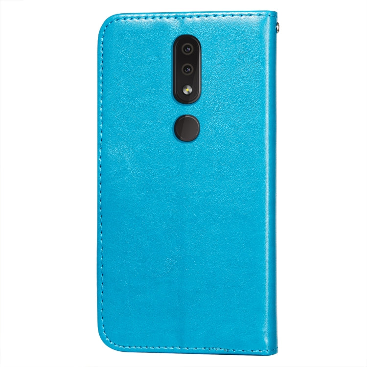 For Nokia 4.2 Flower Vine Embossing Pattern Horizontal Flip Leather Case with Card Slot & Holder & Wallet & Lanyard