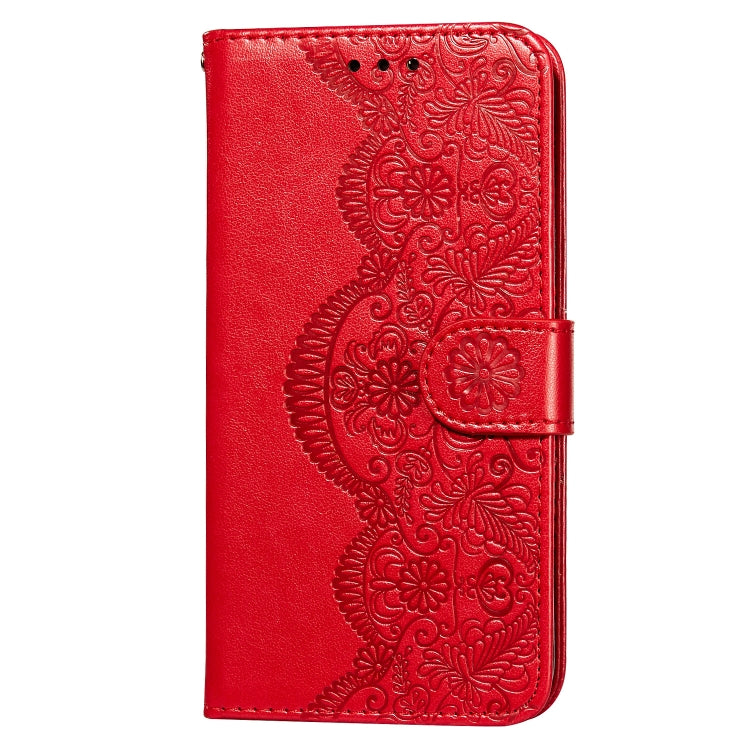 For Nokia 5.3 Flower Vine Embossing Pattern Horizontal Flip Leather Case with Card Slot & Holder & Wallet & Lanyard