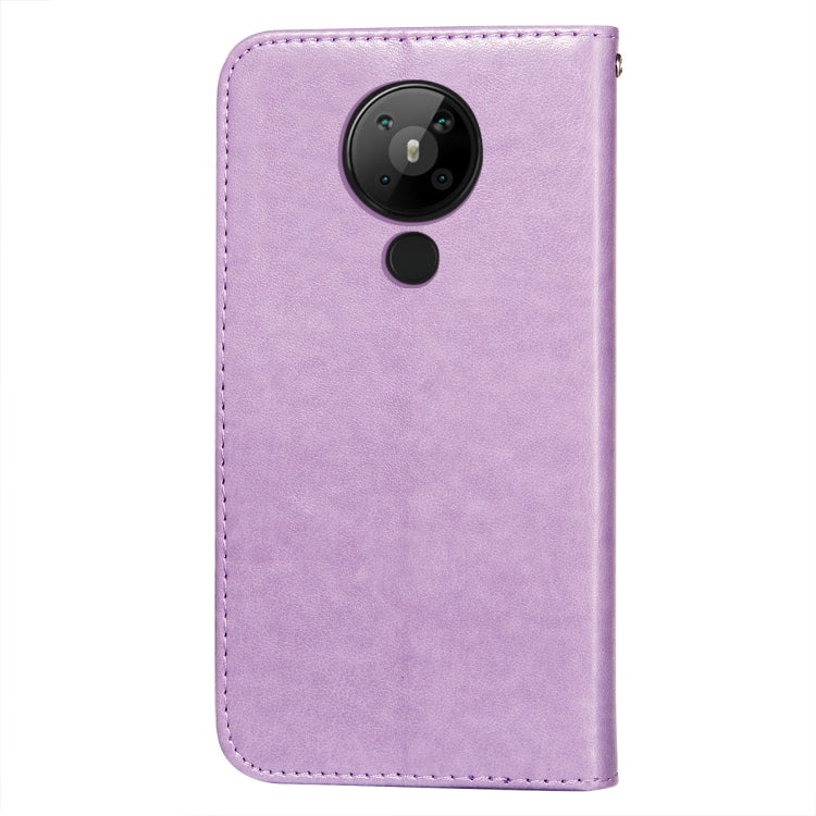For Nokia 5.3 Flower Vine Embossing Pattern Horizontal Flip Leather Case with Card Slot & Holder & Wallet & Lanyard