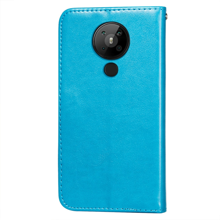 For Nokia 5.3 Flower Vine Embossing Pattern Horizontal Flip Leather Case with Card Slot & Holder & Wallet & Lanyard