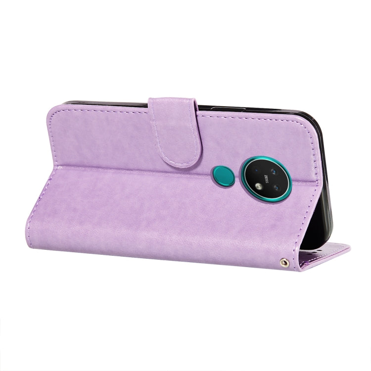 For Nokia 7.2 Flower Vine Embossing Pattern Horizontal Flip Leather Case with Card Slot & Holder & Wallet & Lanyard