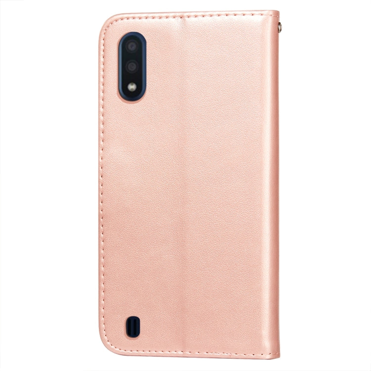 For Samsung Galaxy A01 Flower Vine Embossing Pattern Horizontal Flip Leather Case with Card Slot & Holder & Wallet & Lanyard