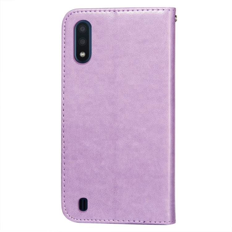 For Samsung Galaxy A01 Flower Vine Embossing Pattern Horizontal Flip Leather Case with Card Slot & Holder & Wallet & Lanyard