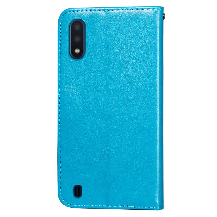 For Samsung Galaxy A01 Flower Vine Embossing Pattern Horizontal Flip Leather Case with Card Slot & Holder & Wallet & Lanyard