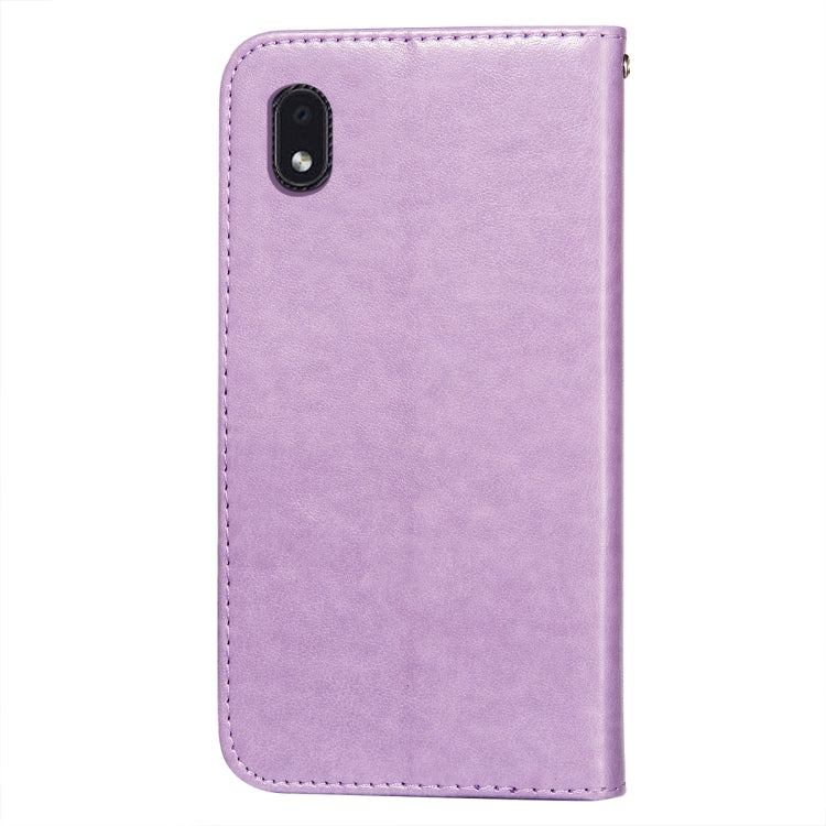 For Samsung  Galaxy A01 Core Flower Vine Embossing Pattern Horizontal Flip Leather Case with Card Slot & Holder & Wallet & Lanyard