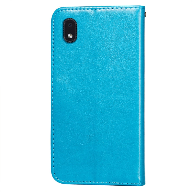 For Samsung  Galaxy A01 Core Flower Vine Embossing Pattern Horizontal Flip Leather Case with Card Slot & Holder & Wallet & Lanyard