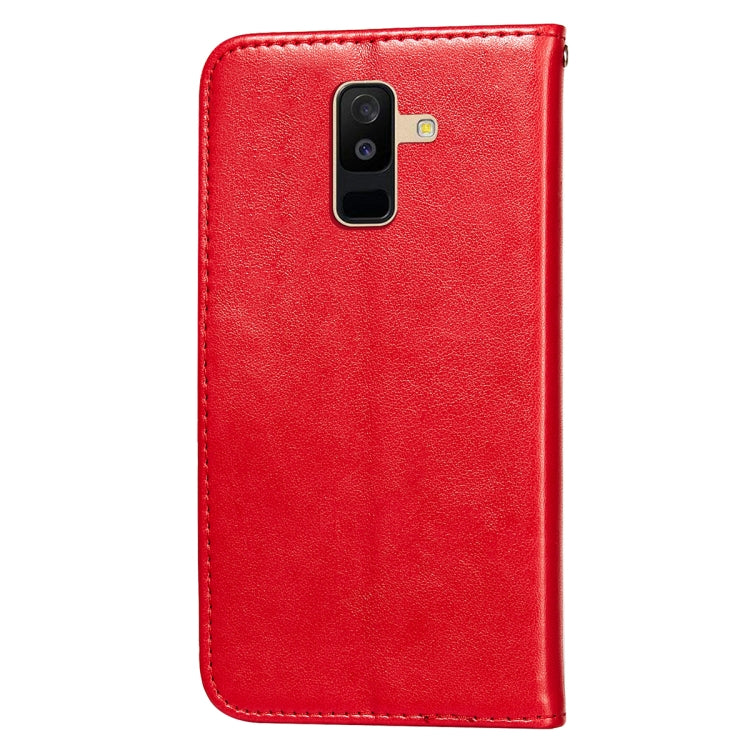 For Samsung Galaxy A6+ 2018 Flower Vine Embossing Pattern Horizontal Flip Leather Case with Card Slot & Holder & Wallet & Lanyard
