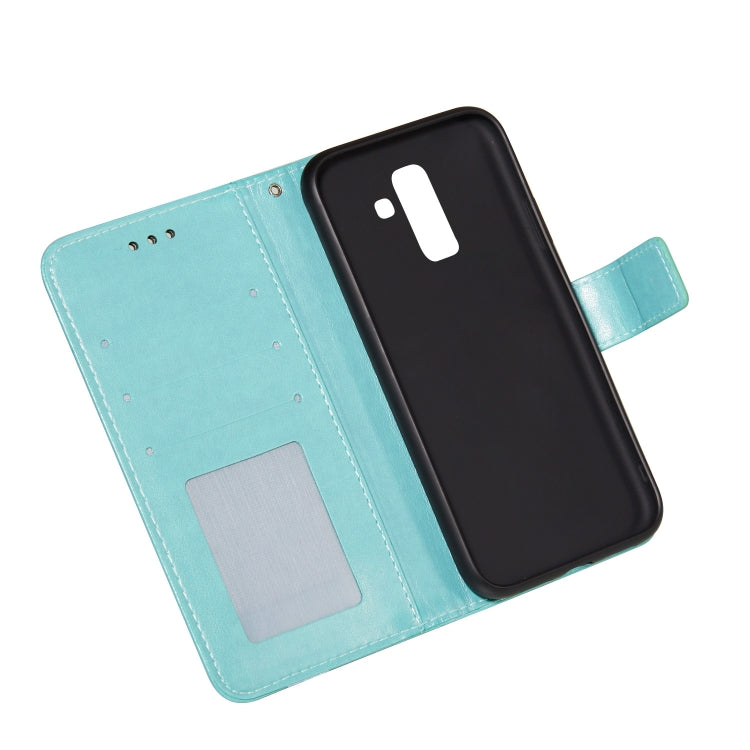 For Samsung Galaxy A6+ 2018 Flower Vine Embossing Pattern Horizontal Flip Leather Case with Card Slot & Holder & Wallet & Lanyard