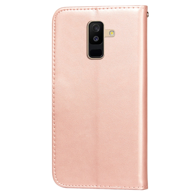 For Samsung Galaxy A6+ 2018 Flower Vine Embossing Pattern Horizontal Flip Leather Case with Card Slot & Holder & Wallet & Lanyard