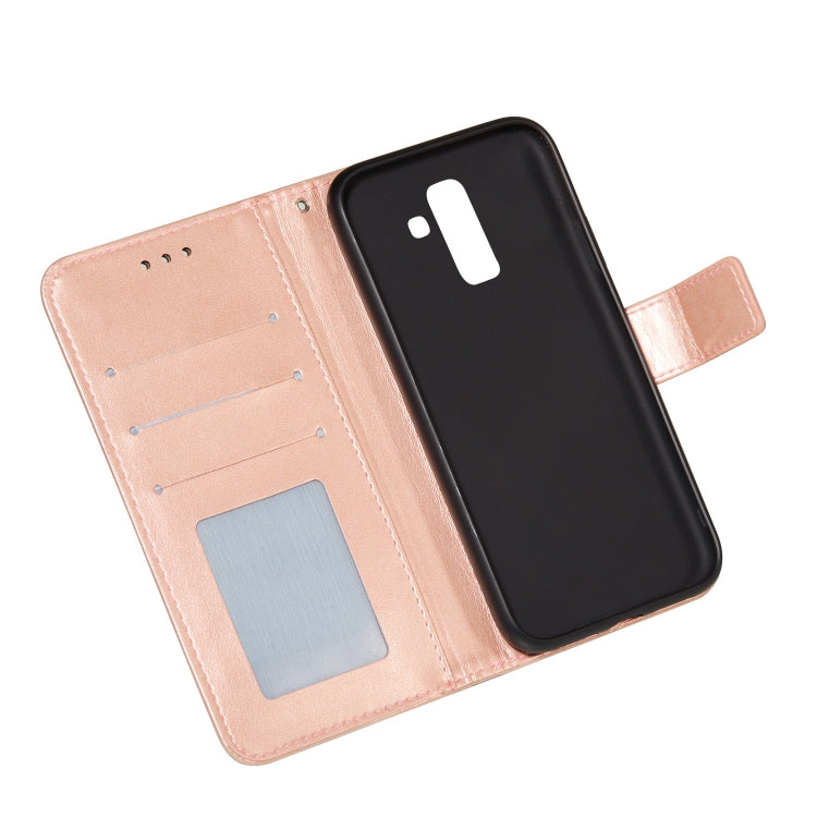 For Samsung Galaxy A6+ 2018 Flower Vine Embossing Pattern Horizontal Flip Leather Case with Card Slot & Holder & Wallet & Lanyard