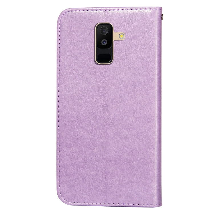 For Samsung Galaxy A6+ 2018 Flower Vine Embossing Pattern Horizontal Flip Leather Case with Card Slot & Holder & Wallet & Lanyard