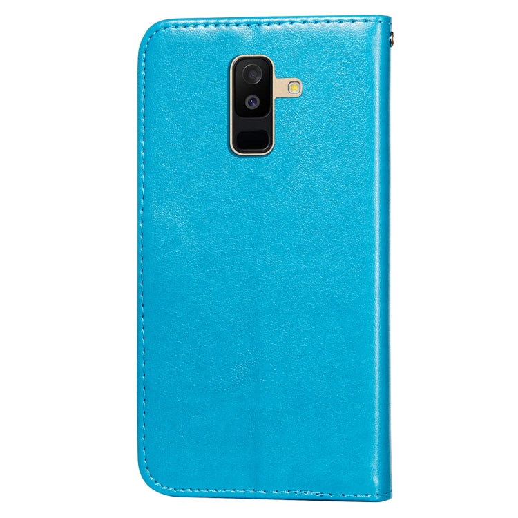 For Samsung Galaxy A6+ 2018 Flower Vine Embossing Pattern Horizontal Flip Leather Case with Card Slot & Holder & Wallet & Lanyard