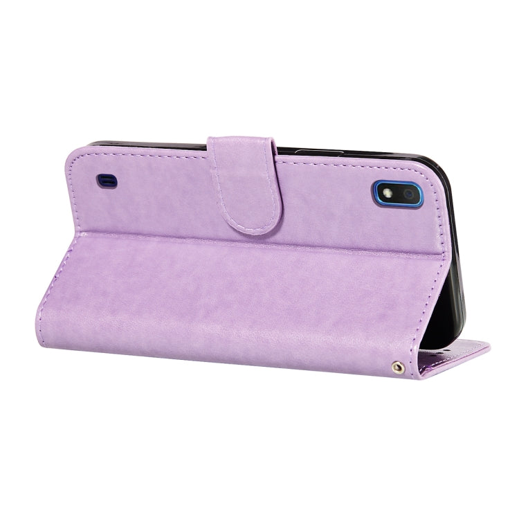 For Samsung  Galaxy A10 Flower Vine Embossing Pattern Horizontal Flip Leather Case with Card Slot & Holder & Wallet & Lanyard