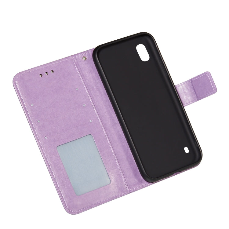 For Samsung  Galaxy A10 Flower Vine Embossing Pattern Horizontal Flip Leather Case with Card Slot & Holder & Wallet & Lanyard