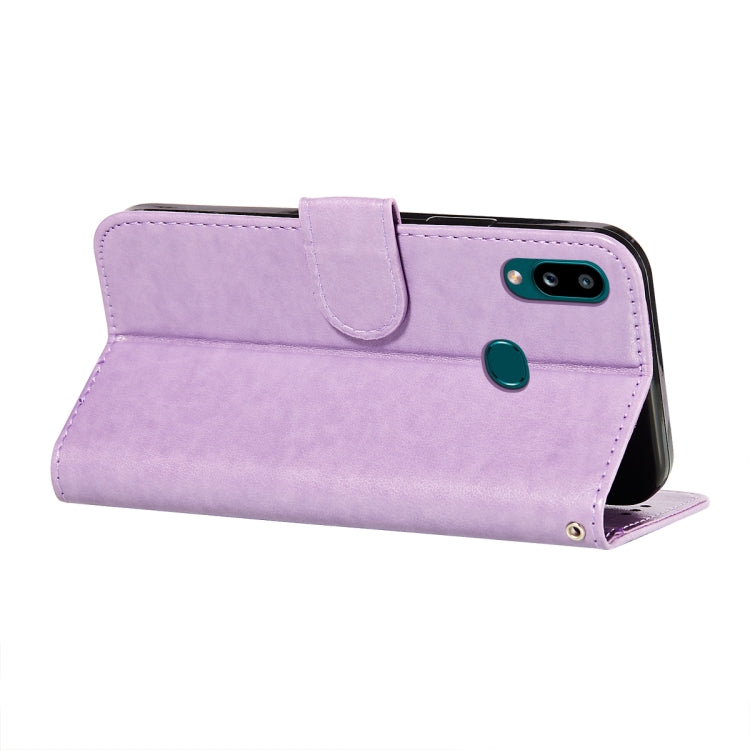 For Samsung  Galaxy A10s Flower Vine Embossing Pattern Horizontal Flip Leather Case with Card Slot & Holder & Wallet & Lanyard