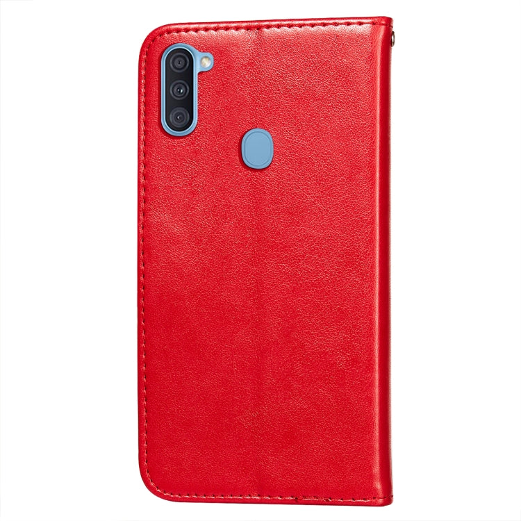 For Samsung  Galaxy A11 / M11 Flower Vine Embossing Pattern Horizontal Flip Leather Case with Card Slot & Holder & Wallet & Lanyard