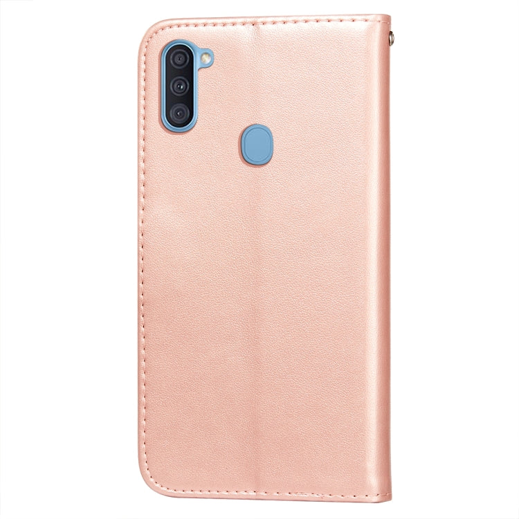 For Samsung  Galaxy A11 / M11 Flower Vine Embossing Pattern Horizontal Flip Leather Case with Card Slot & Holder & Wallet & Lanyard