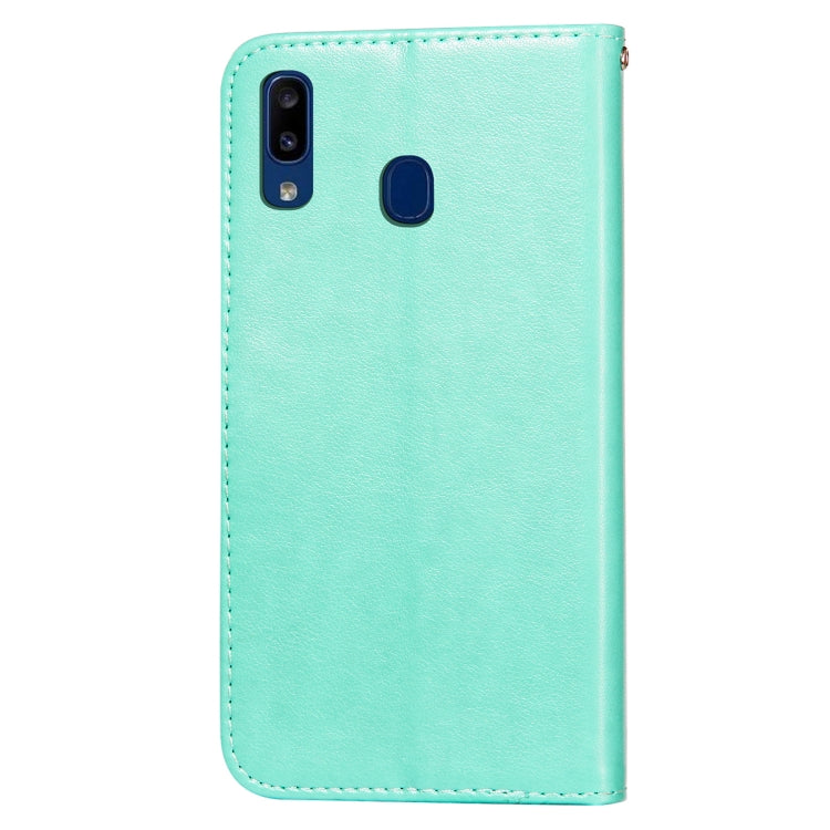 For Samsung Galaxy A20 / A30 Flower Vine Embossing Pattern Horizontal Flip Leather Case with Card Slot & Holder & Wallet & Lanyard