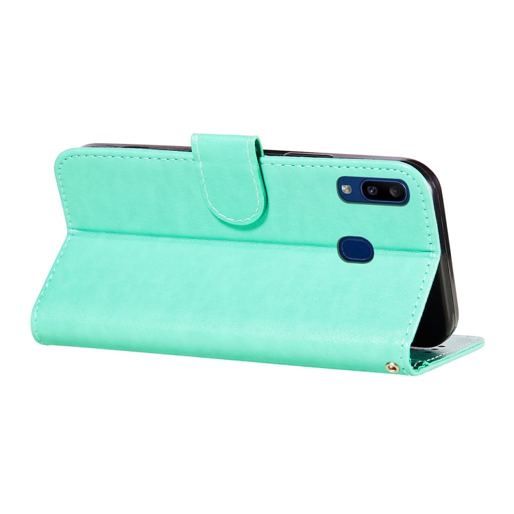 For Samsung Galaxy A20 / A30 Flower Vine Embossing Pattern Horizontal Flip Leather Case with Card Slot & Holder & Wallet & Lanyard