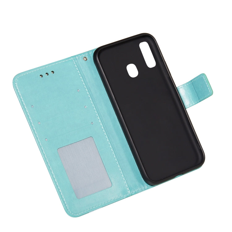 For Samsung Galaxy A20 / A30 Flower Vine Embossing Pattern Horizontal Flip Leather Case with Card Slot & Holder & Wallet & Lanyard