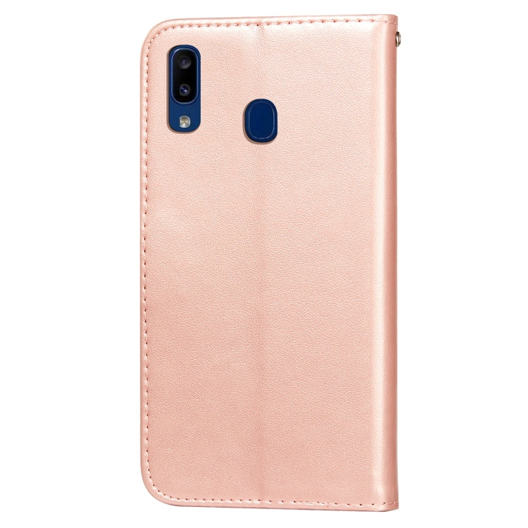 For Samsung Galaxy A20 / A30 Flower Vine Embossing Pattern Horizontal Flip Leather Case with Card Slot & Holder & Wallet & Lanyard