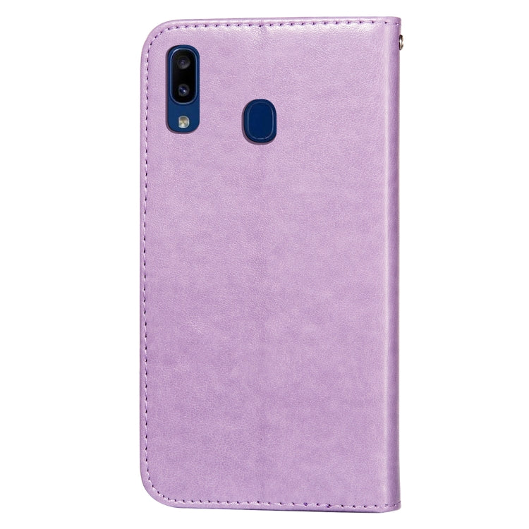 For Samsung Galaxy A20 / A30 Flower Vine Embossing Pattern Horizontal Flip Leather Case with Card Slot & Holder & Wallet & Lanyard
