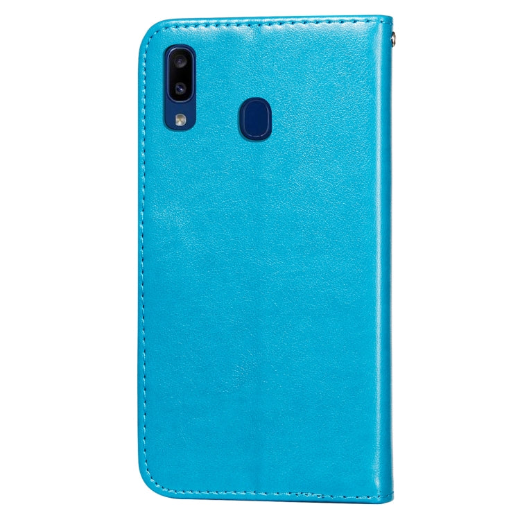 For Samsung Galaxy A20 / A30 Flower Vine Embossing Pattern Horizontal Flip Leather Case with Card Slot & Holder & Wallet & Lanyard