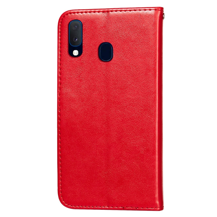 For Samsung  Galaxy A20e Flower Vine Embossing Pattern Horizontal Flip Leather Case with Card Slot & Holder & Wallet & Lanyard