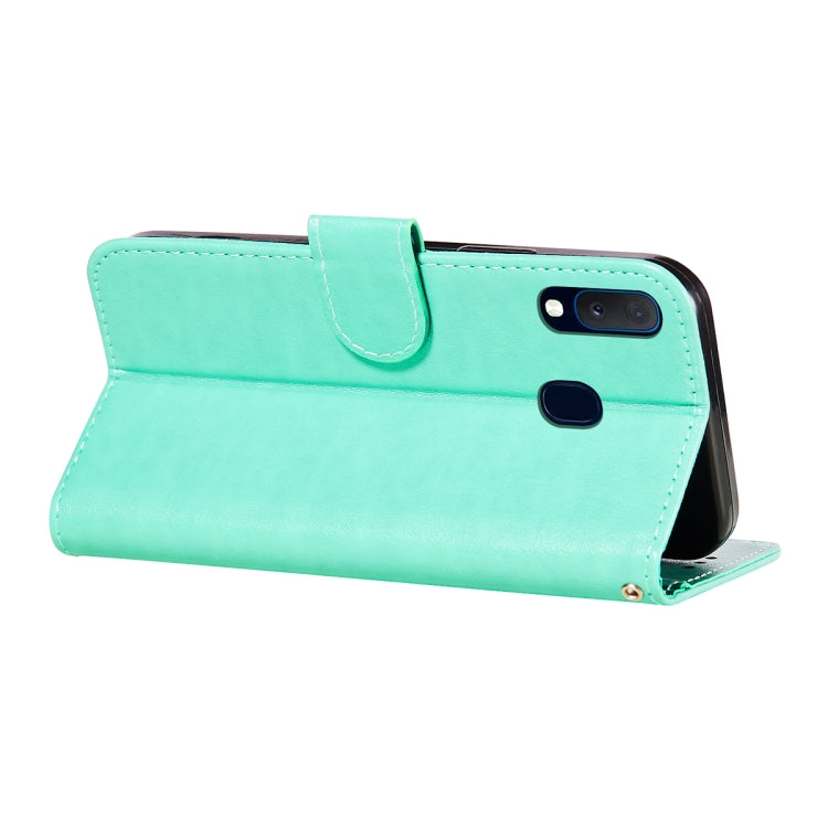 For Samsung  Galaxy A20e Flower Vine Embossing Pattern Horizontal Flip Leather Case with Card Slot & Holder & Wallet & Lanyard