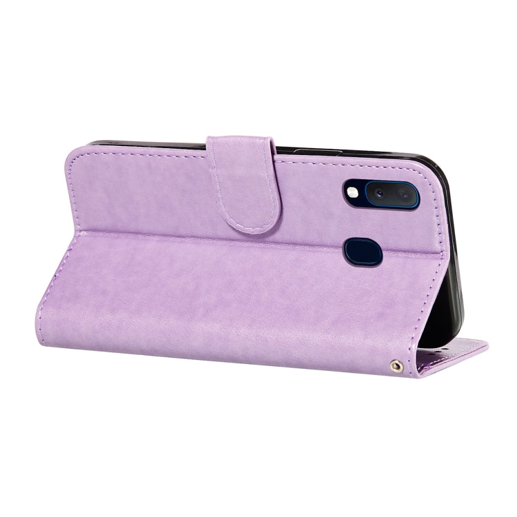 For Samsung  Galaxy A20e Flower Vine Embossing Pattern Horizontal Flip Leather Case with Card Slot & Holder & Wallet & Lanyard