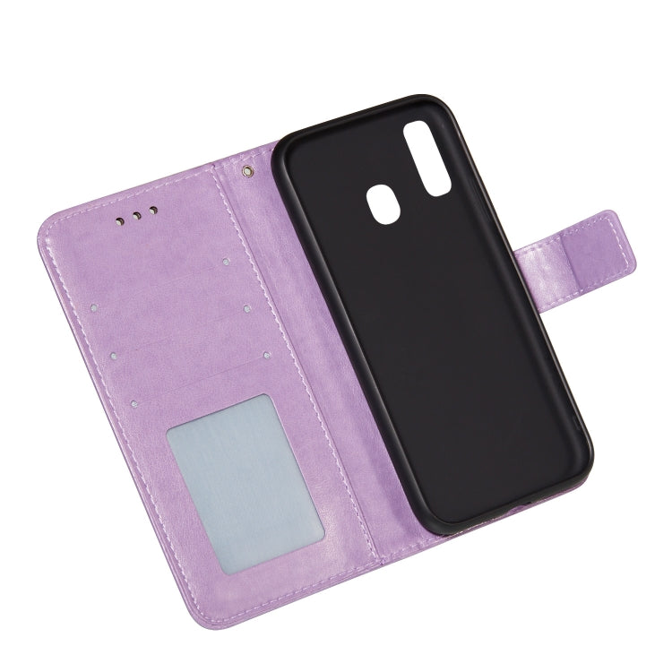 For Samsung  Galaxy A20e Flower Vine Embossing Pattern Horizontal Flip Leather Case with Card Slot & Holder & Wallet & Lanyard
