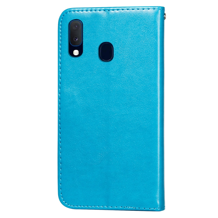 For Samsung  Galaxy A20e Flower Vine Embossing Pattern Horizontal Flip Leather Case with Card Slot & Holder & Wallet & Lanyard