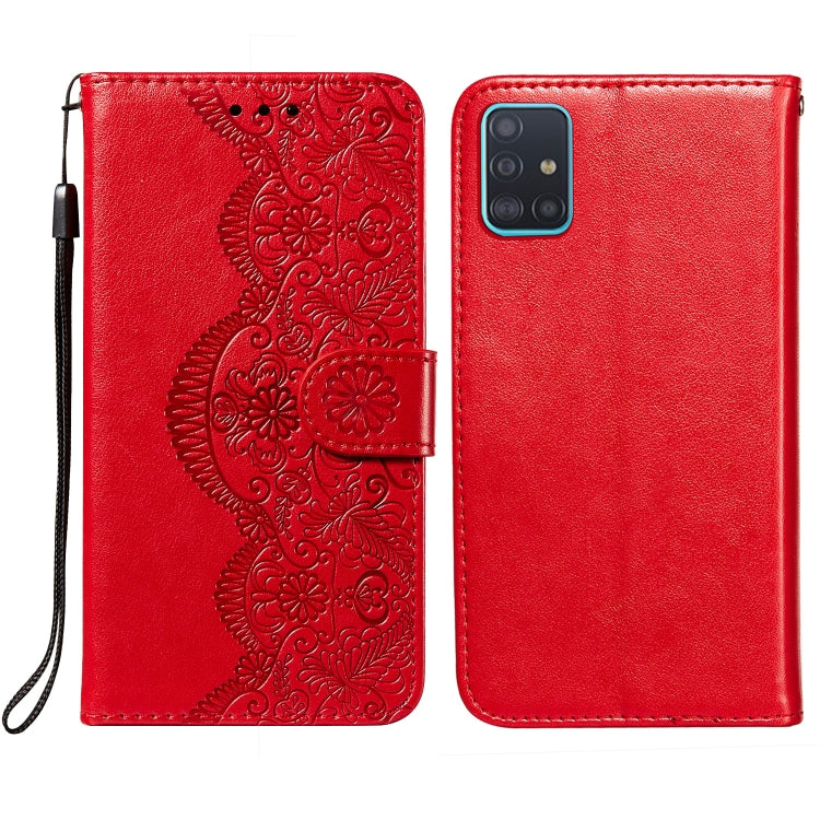 For Samsung Galaxy A81/ Note10 Lite Flower Vine Embossing Pattern Horizontal Flip Leather Case with Card Slot & Holder & Wallet & Lanyard