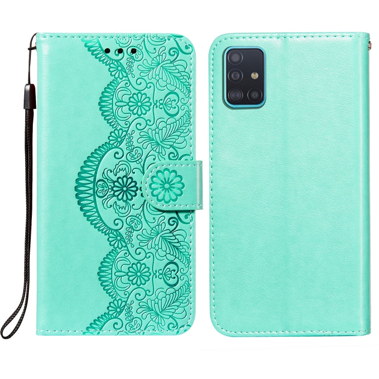 For Samsung Galaxy A81/ Note10 Lite Flower Vine Embossing Pattern Horizontal Flip Leather Case with Card Slot & Holder & Wallet & Lanyard