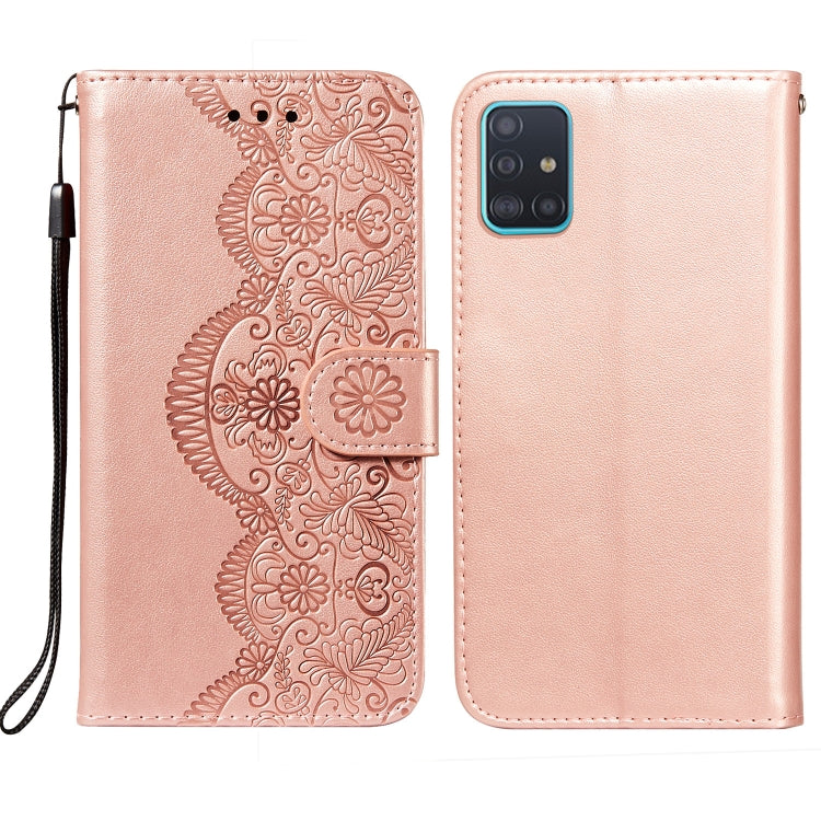 For Samsung Galaxy A81/ Note10 Lite Flower Vine Embossing Pattern Horizontal Flip Leather Case with Card Slot & Holder & Wallet & Lanyard