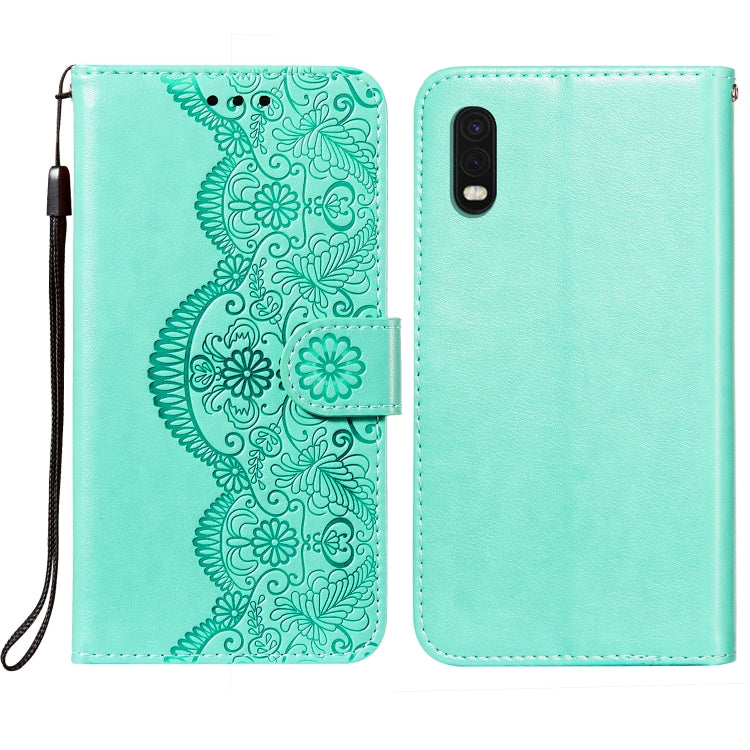 For Samsung Galaxy XCover Pro Flower Vine Embossing Pattern Horizontal Flip Leather Case with Card Slot & Holder & Wallet & Lanyard