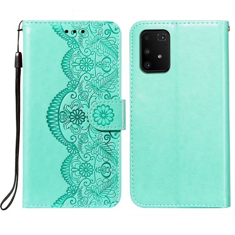 For Samsung Galaxy A91 / S10 Lite Flower Vine Embossing Pattern Horizontal Flip Leather Case with Card Slot & Holder & Wallet & Lanyard