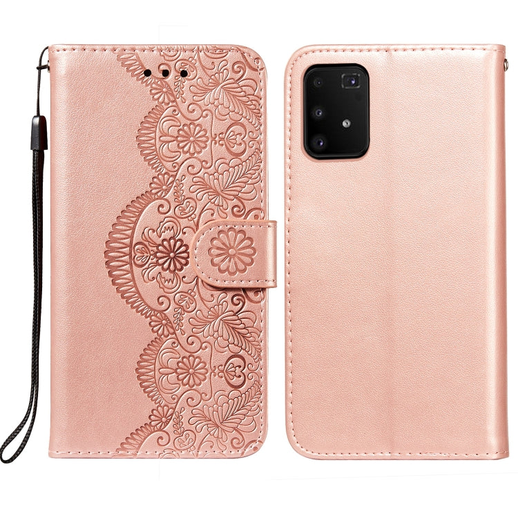 For Samsung Galaxy A91 / S10 Lite Flower Vine Embossing Pattern Horizontal Flip Leather Case with Card Slot & Holder & Wallet & Lanyard