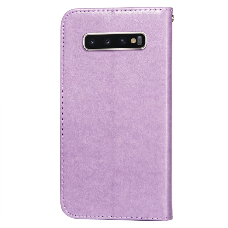 For Samsung  Galaxy S10 Plus Flower Vine Embossing Pattern Horizontal Flip Leather Case with Card Slot & Holder & Wallet & Lanyard