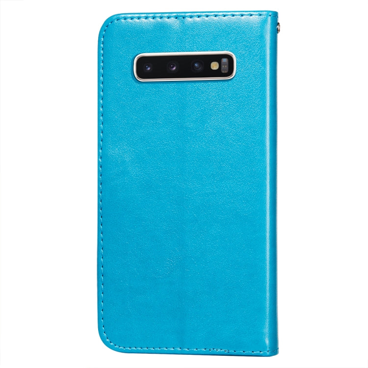 For Samsung  Galaxy S10 Plus Flower Vine Embossing Pattern Horizontal Flip Leather Case with Card Slot & Holder & Wallet & Lanyard