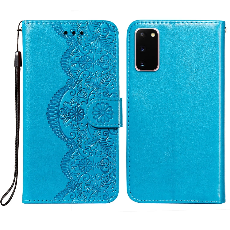 For Samsung  Galaxy S20 Flower Vine Embossing Pattern Horizontal Flip Leather Case with Card Slot & Holder & Wallet & Lanyard