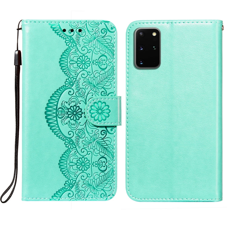 For Samsung Galaxy S20 Plus Flower Vine Embossing Pattern Horizontal Flip Leather Case with Card Slot & Holder & Wallet & Lanyard
