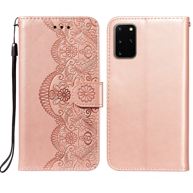 For Samsung Galaxy S20 Plus Flower Vine Embossing Pattern Horizontal Flip Leather Case with Card Slot & Holder & Wallet & Lanyard
