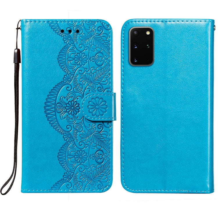 For Samsung Galaxy S20 Plus Flower Vine Embossing Pattern Horizontal Flip Leather Case with Card Slot & Holder & Wallet & Lanyard