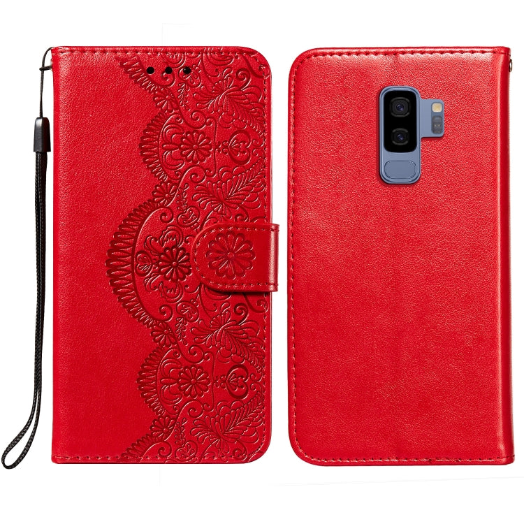 For Samsung Galaxy S9 Plus Flower Vine Embossing Pattern Horizontal Flip Leather Case with Card Slot & Holder & Wallet & Lanyard