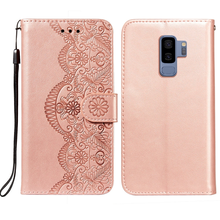 For Samsung Galaxy S9 Plus Flower Vine Embossing Pattern Horizontal Flip Leather Case with Card Slot & Holder & Wallet & Lanyard
