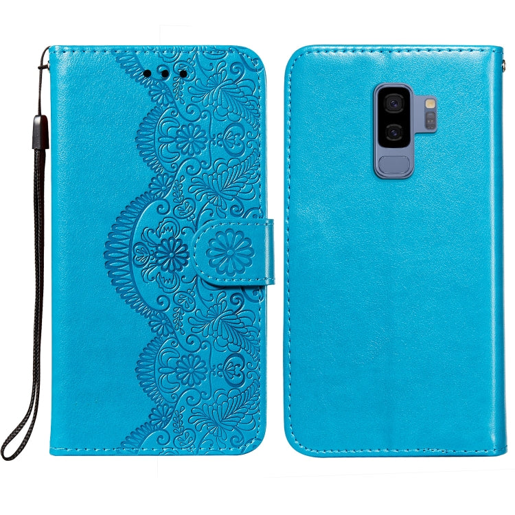 For Samsung Galaxy S9 Plus Flower Vine Embossing Pattern Horizontal Flip Leather Case with Card Slot & Holder & Wallet & Lanyard