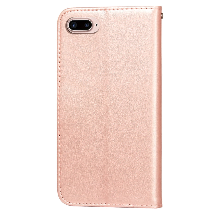 Flower Vine Embossing Pattern Horizontal Flip Leather Case with Card Slot & Holder & Wallet & Lanyard For iPhone 8 Plus & 7 Plus